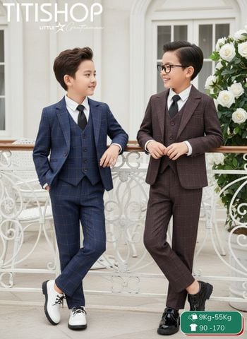 BỘ VEST BÉ TRAI, VEST ANH EM TITISHOP ( KT ) 09-55kg