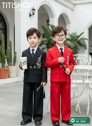 BỘ BLAZER BÉ TRAI, BLAZER ANH EM TITISHOP ( KT ) 09-55kg