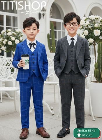 BỘ VEST BÉ TRAI, VEST ANH EM TITISHOP ( KT ) 09-55kg