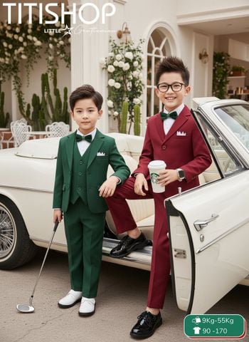 BỘ VEST BÉ TRAI, VEST ANH EM TITISHOP ( KT ) 09-55kg