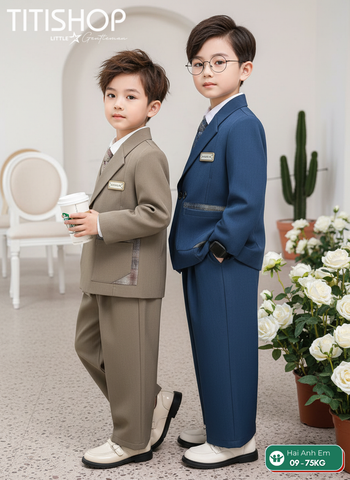 BỘ BLAZER BÉ TRAI, BLAZER ANH EM TITISHOP ( KT ) 09-55kg