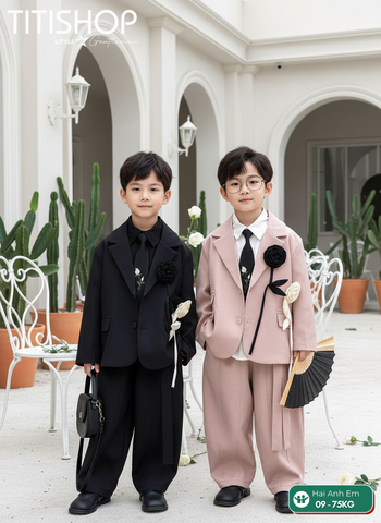 BỘ BLAZER BÉ TRAI, BLAZER ANH EM TITISHOP ( KT ) 09-55kg