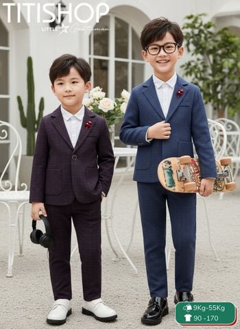 BỘ VEST BÉ TRAI, VEST ANH EM TITISHOP ( KT ) 09-55kg