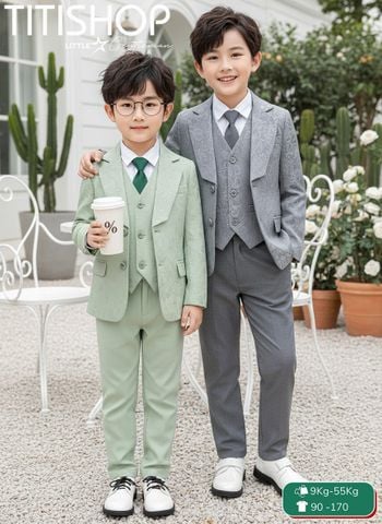 BỘ VEST BÉ TRAI, VEST ANH EM TITISHOP ( KT ) 09-55kg