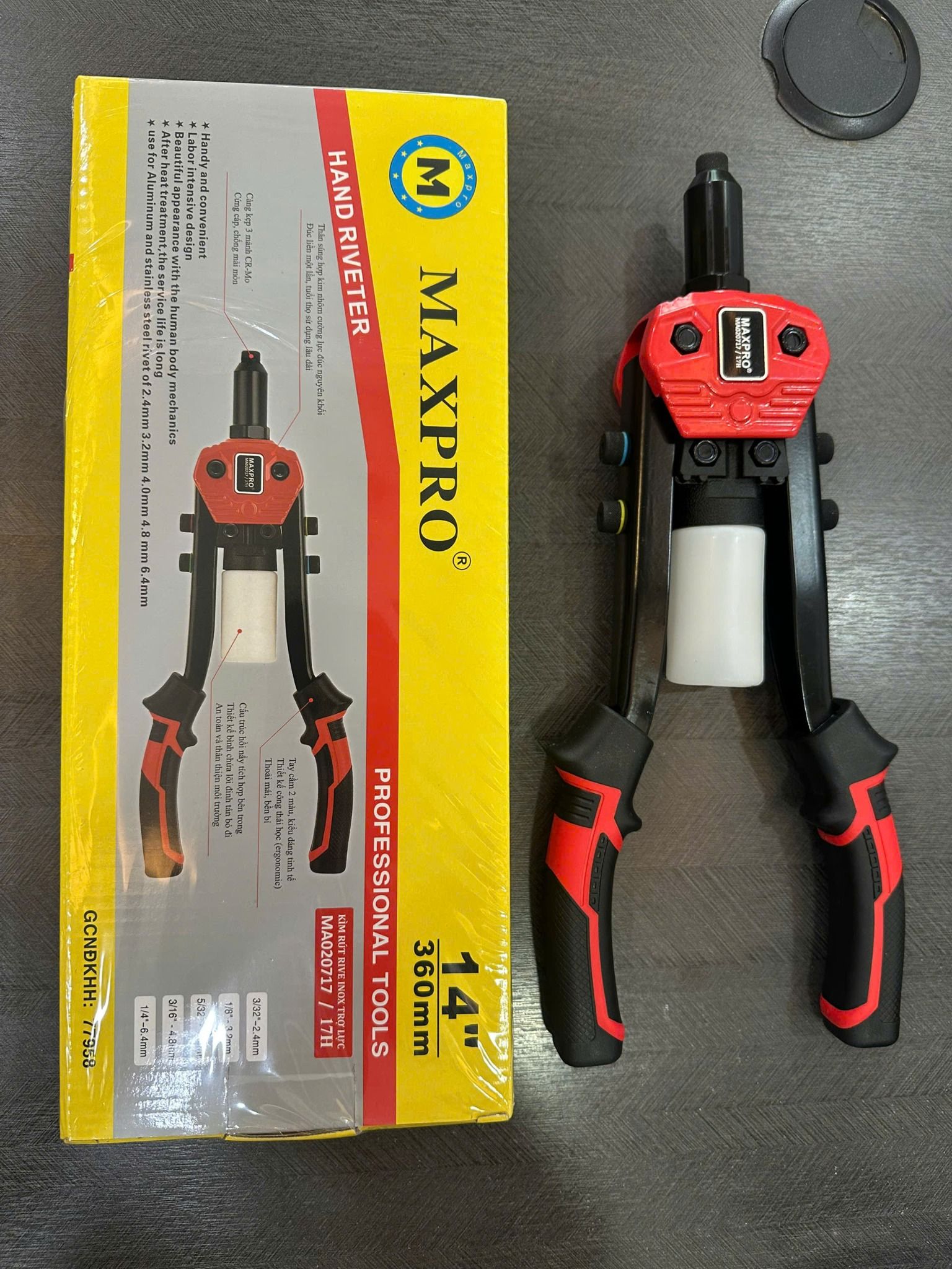 Kìm rút rive inox Maxpro trợ lực 17H - 14