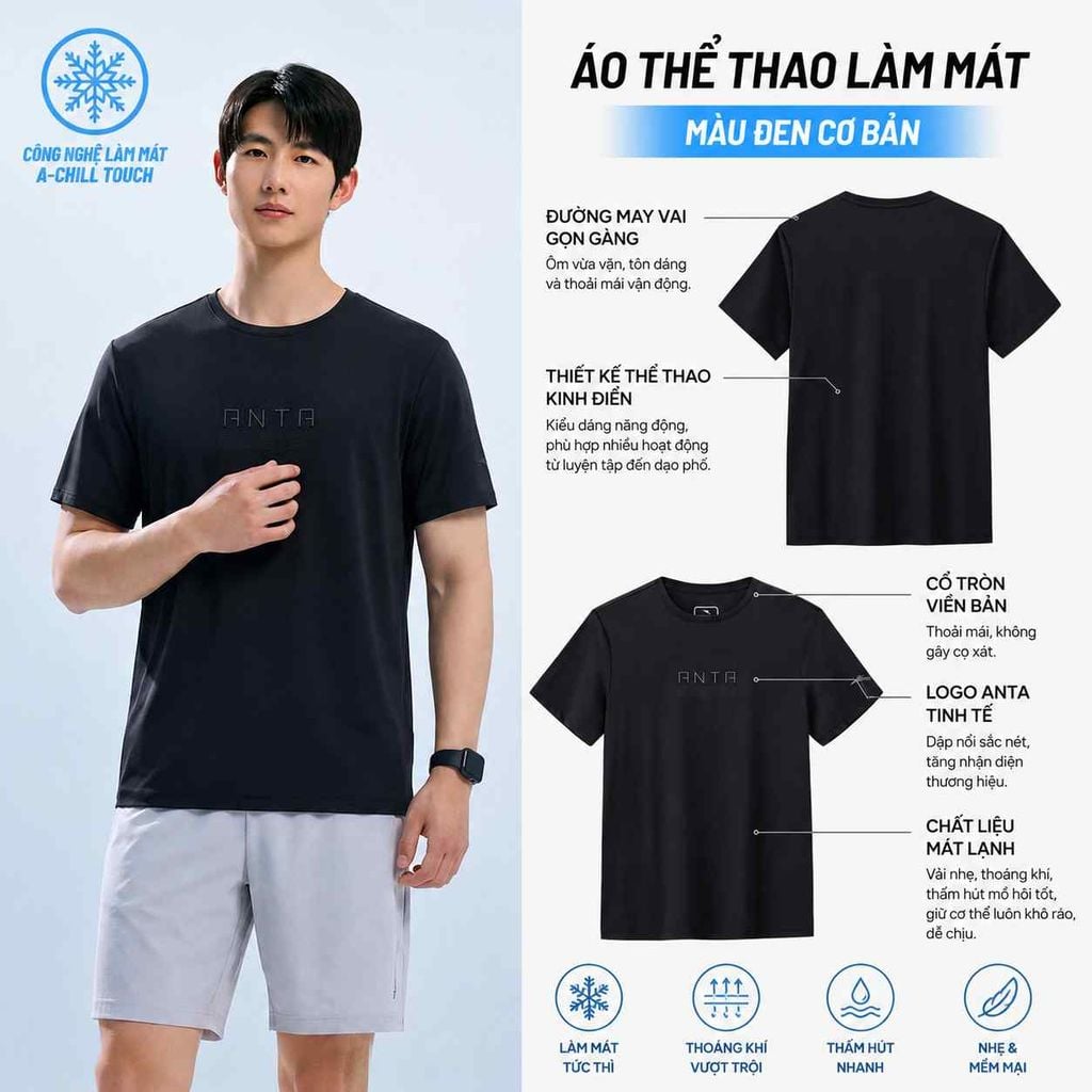 Áo Thun Thể Thao Nam ANTA 1526B7122-5