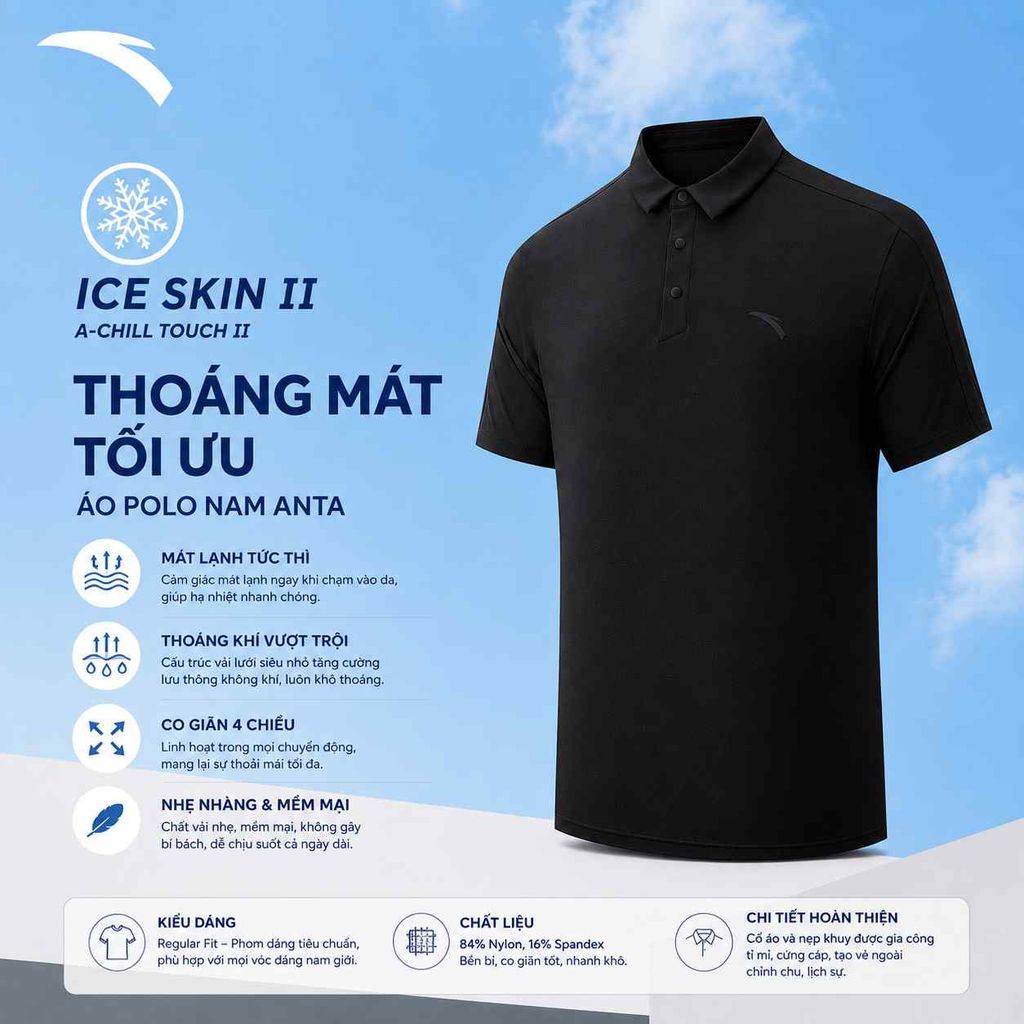 Áo Polo Thể Thao Nam ANTA 1526B7127-5
