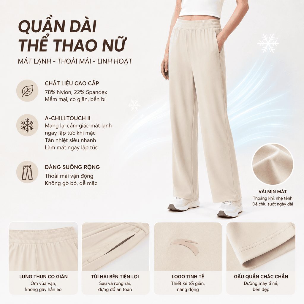 Quần Dài Thể Thao Nữ ANTA 1626B7318-4