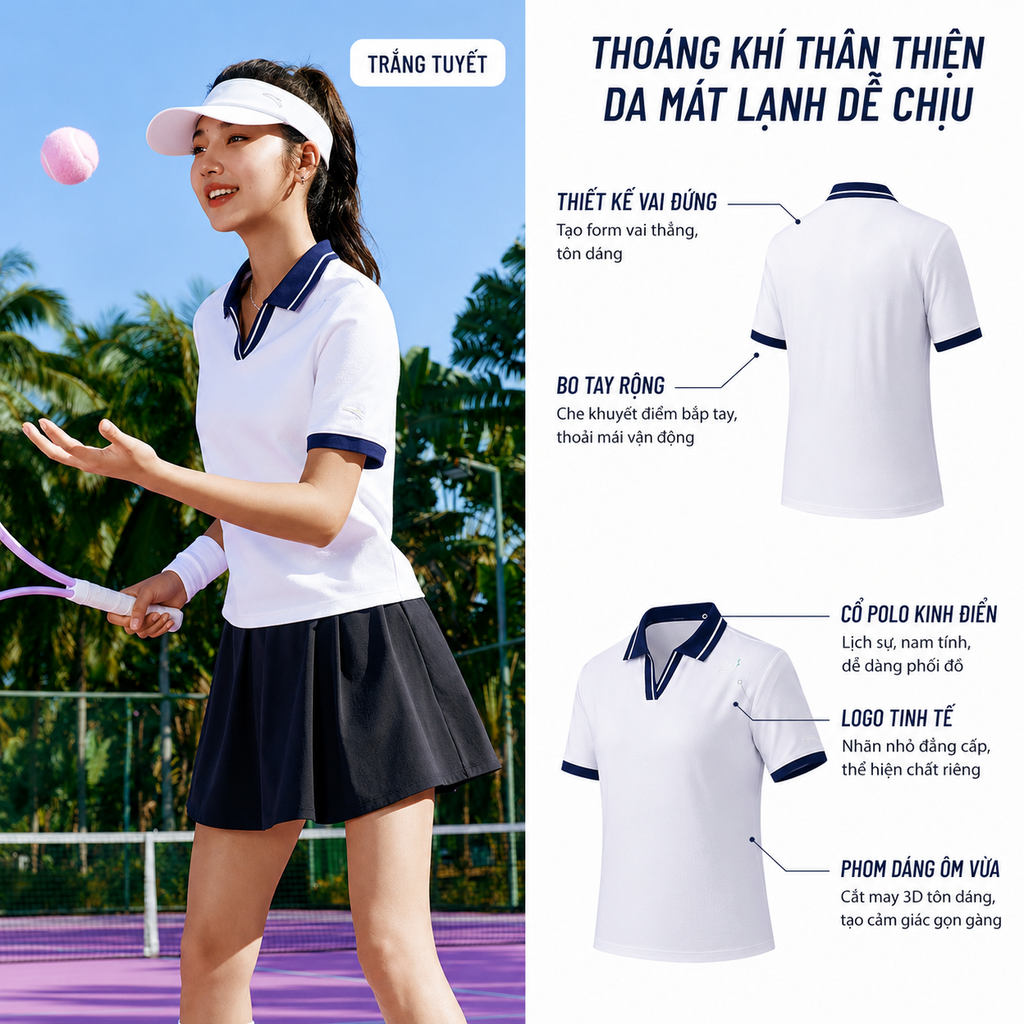 Áo Polo Thời Trang Thể Thao Nữ ANTA 1626B8115-1