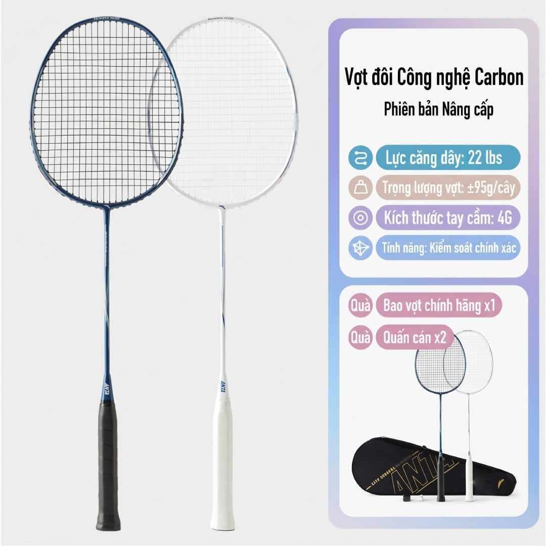 Bộ 2 Vợt Cầu Lông HYPERATOM C500 ANTA 1825115620-1