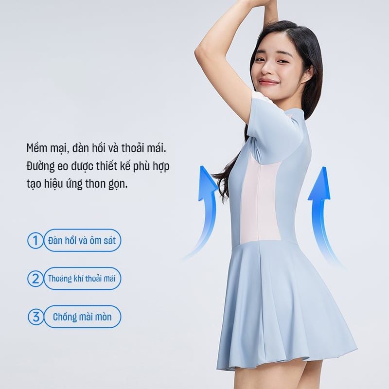 Váy Bơi Liền Thân Slim Waist ANTA 1825332462-3