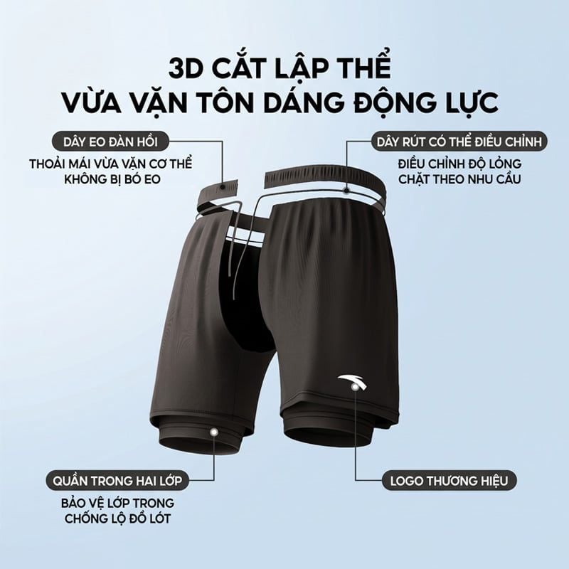 Quần Bơi Nam Thể Thao ANTA 1826332448-1