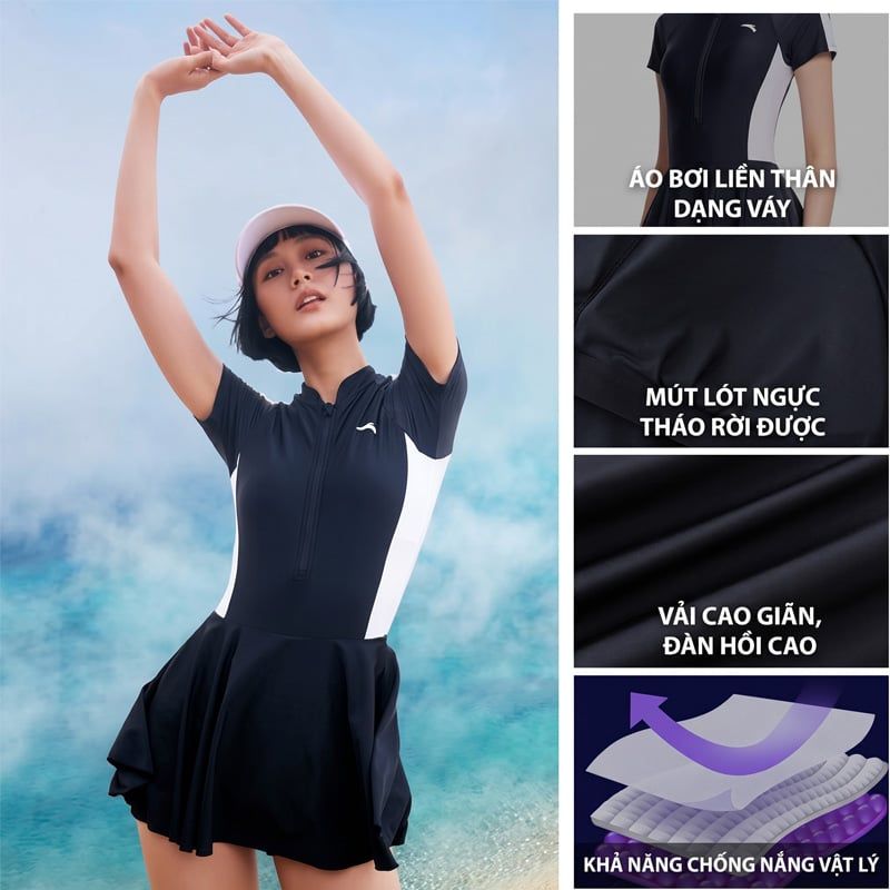Váy Bơi Thể Thao Liền Thân Slim Waist ANTA 1826332462-1