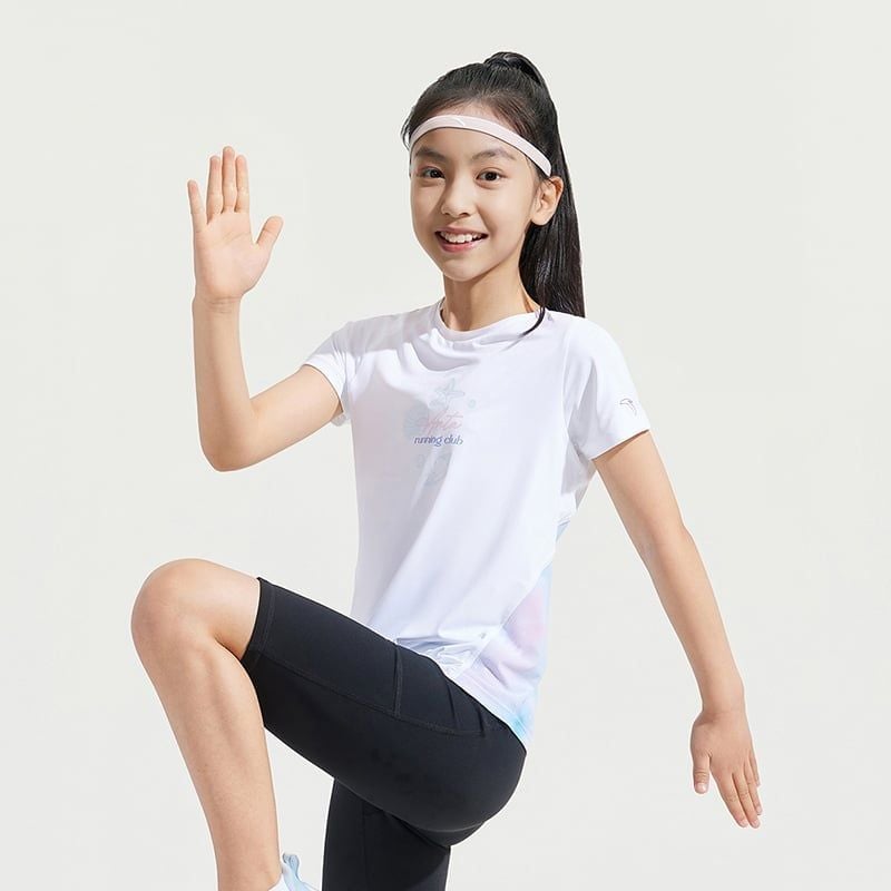Áo Phông Ngắn Tay Bé Gái Anta Kids Running 3625B5101-1