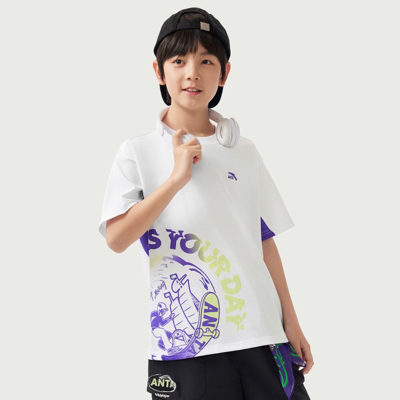 Áo Phông Ngắn Tay Bé Trai Anta Kids Wildplayer 3525B8106-1