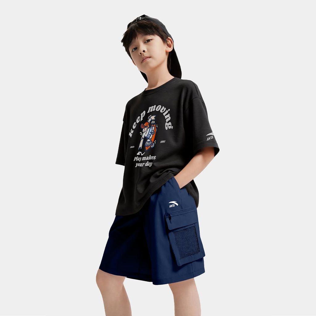 Áo Phông Ngắn Tay Thể Thao Thời Trang Bé Trai Anta Kids 3525C8103-4