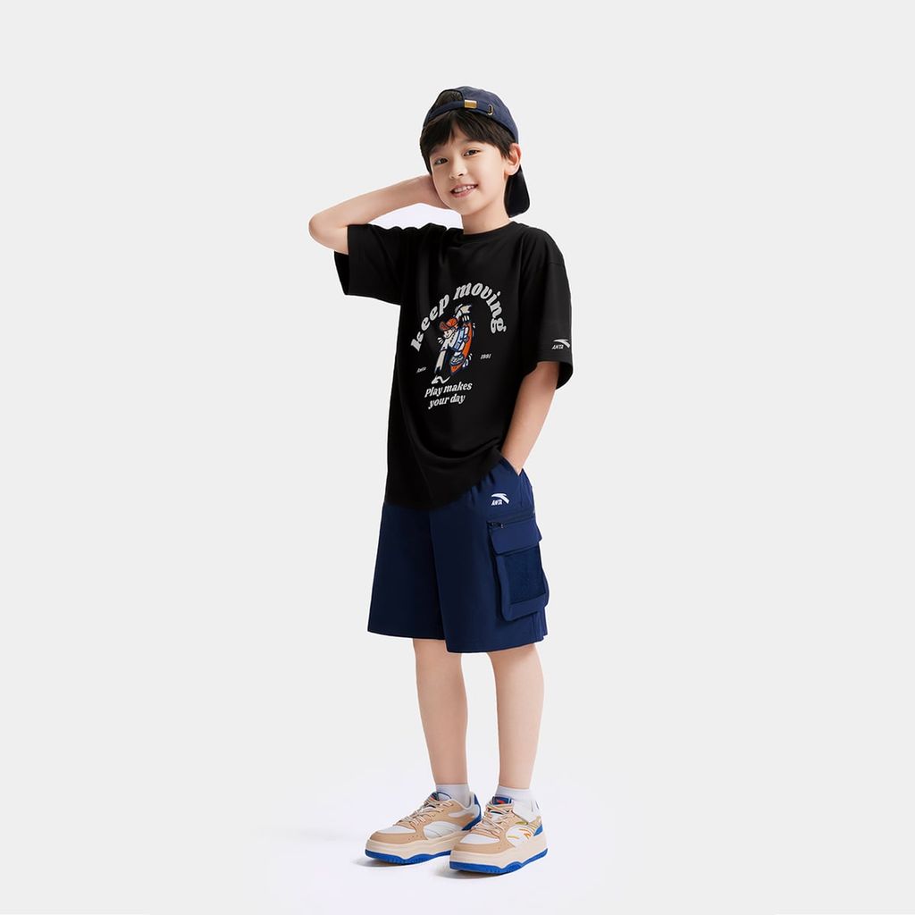 Áo Phông Ngắn Tay Thể Thao Thời Trang Bé Trai Anta Kids 3525C8103-4