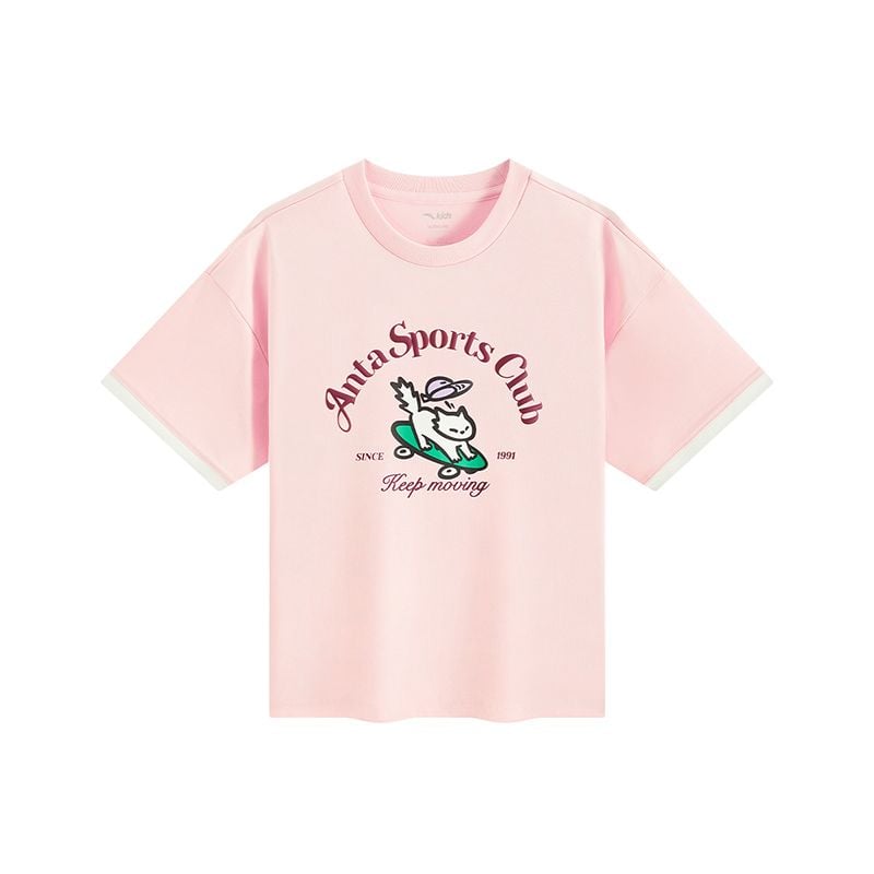 Áo Phông Ngắn Tay Thời Trang Bé Gái Anta Kids 3625C1106-3