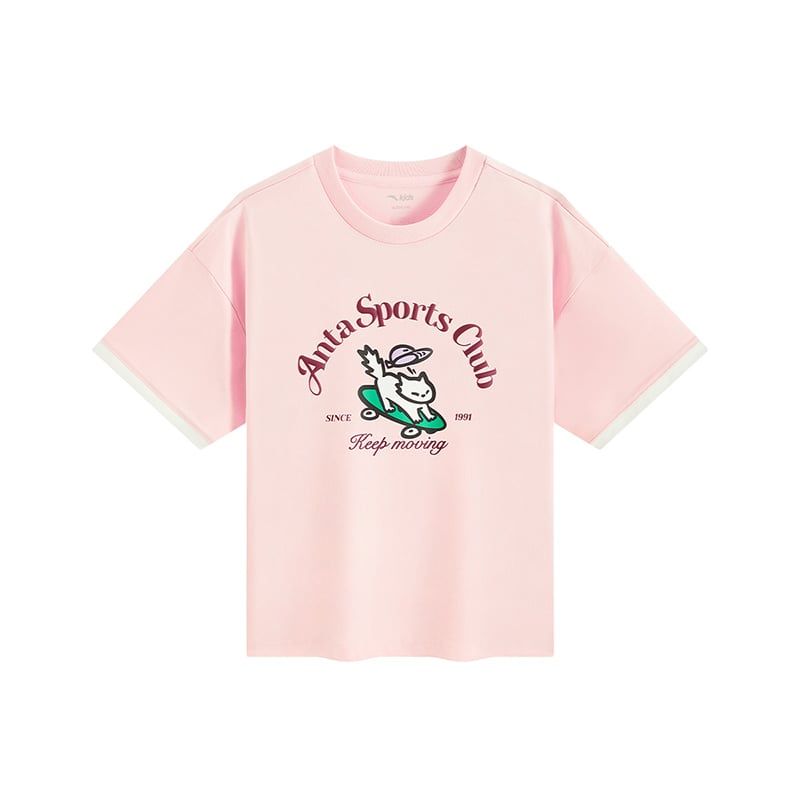 Áo Phông Ngắn Tay Thời Trang Bé Gái Anta Kids 3625C1106-3