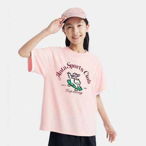 Áo Phông Ngắn Tay Thời Trang Bé Gái Anta Kids 3625C1106-3