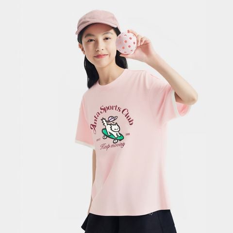 Áo Phông Ngắn Tay Thời Trang Bé Gái Anta Kids 3625C1106-3
