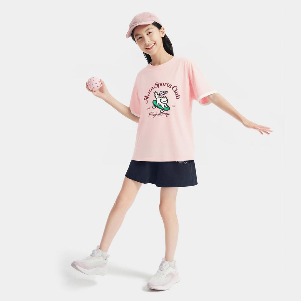 Áo Phông Ngắn Tay Thời Trang Bé Gái Anta Kids 3625C1106-3