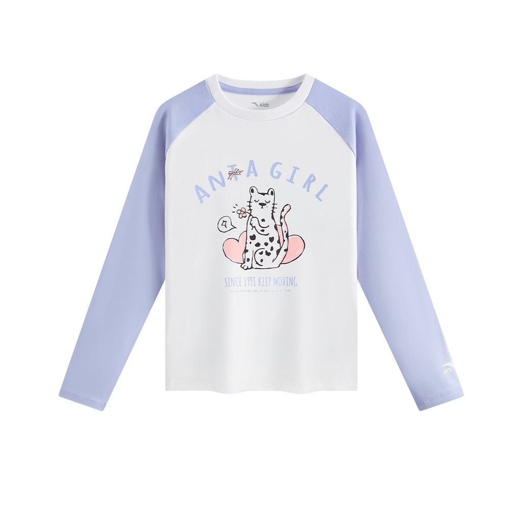 Áo Phông Dài Tay Thời Trang Bé Gái Anta Kids 3625C8401-2