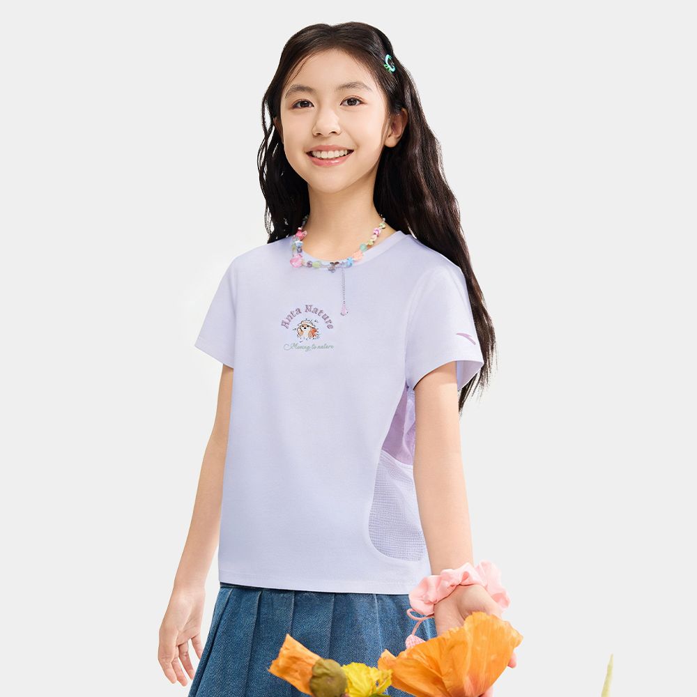 Áo Phông Ngắn Tay Thời Trang Bé Gái Anta Kids 3626B6107-1