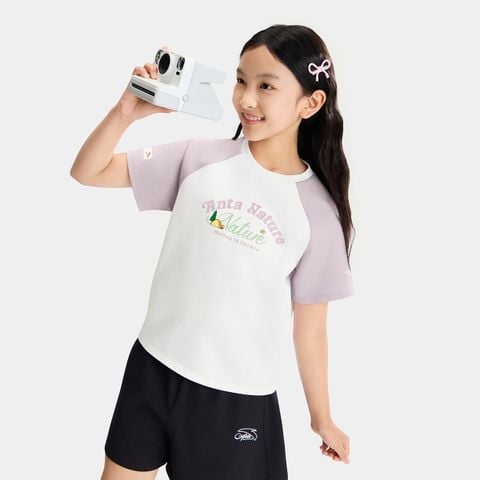 Áo Phông Ngắn Tay Thời Trang Bé Gái Anta Kids 3626B6109-1