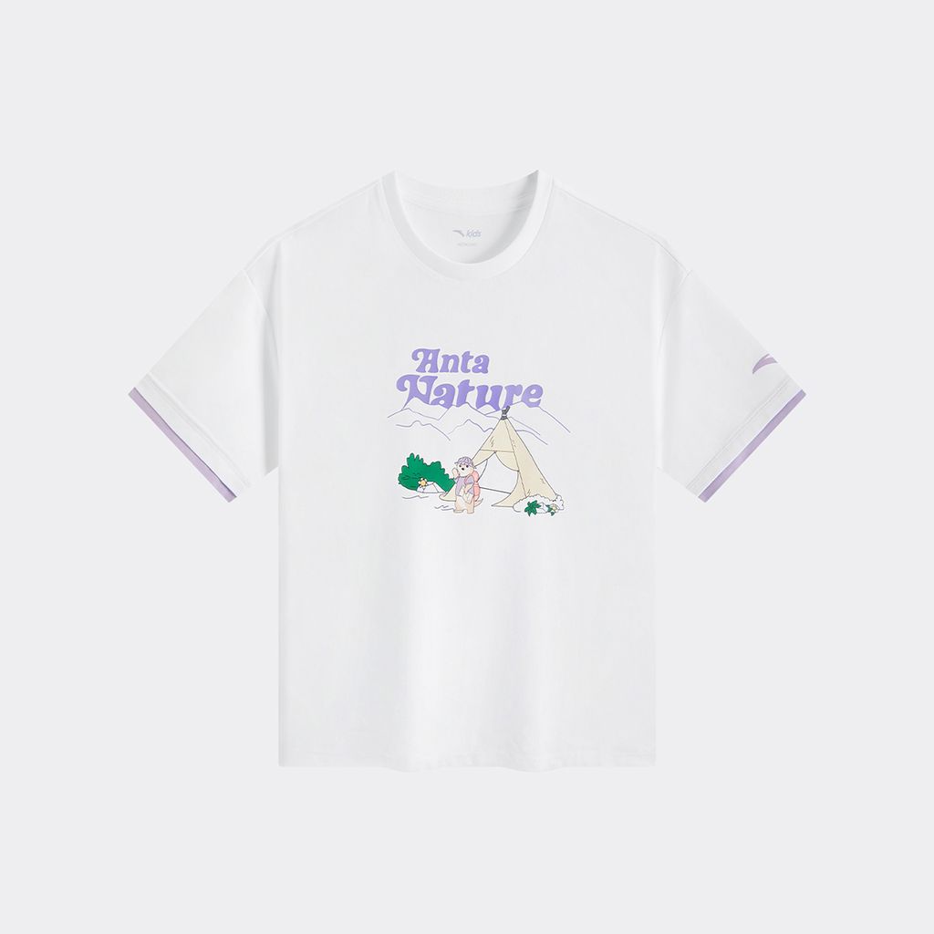 Áo Thun Ngắn Tay Thời Trang Bé Gái Anta Kids 3626B6115-1