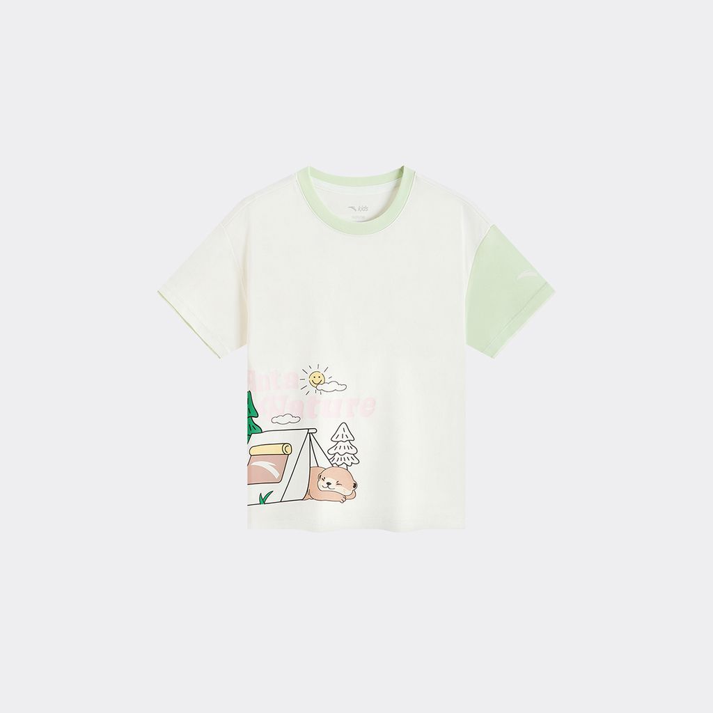 Áo Thun Ngắn Tay Thời Trang Bé Gái Anta Kids 3626C9101-1