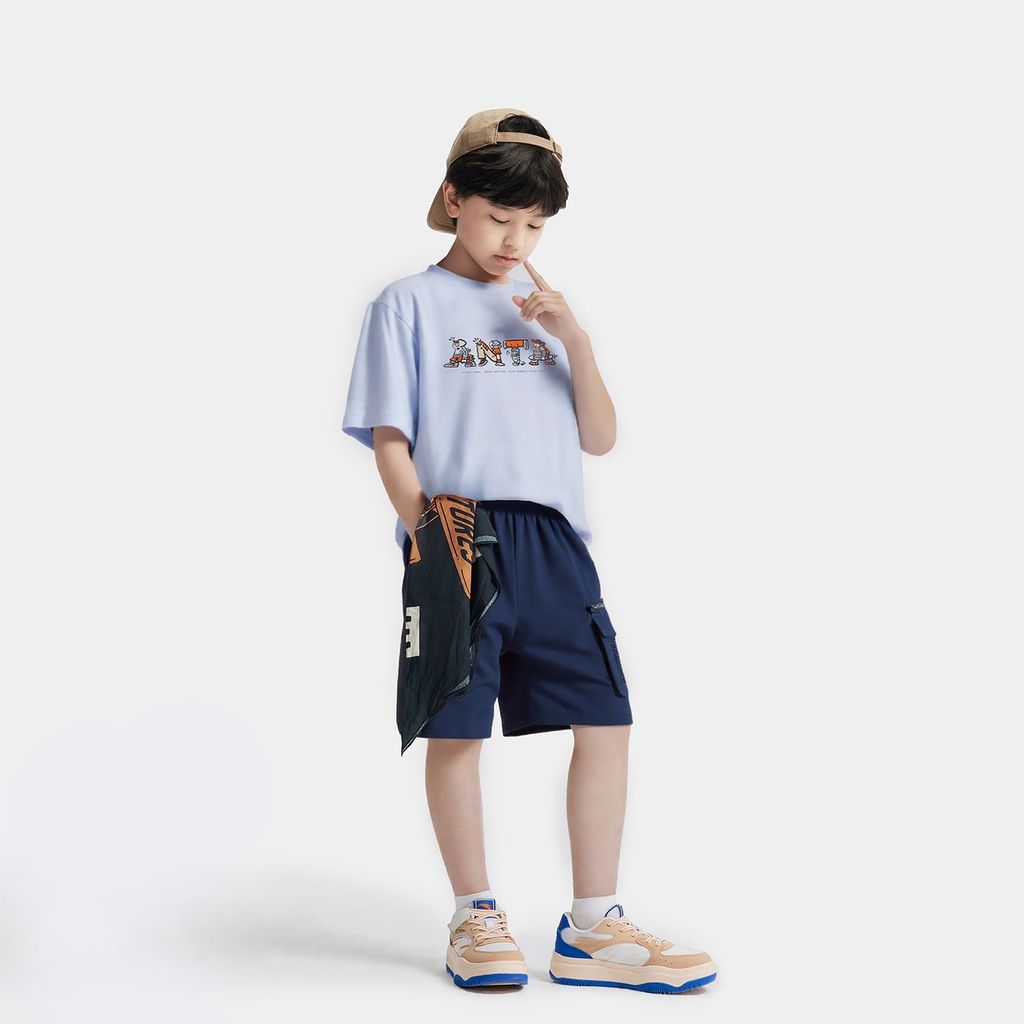 Áo Phông Ngắn Tay Thể Thao Thời Trang Bé Trai Anta Kids 3525C8103-2
