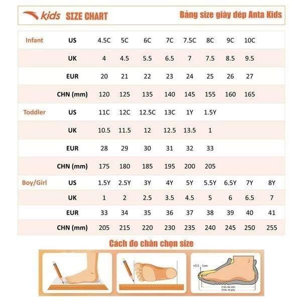 Giày Chạy Thể Thao Bé Trai Size 34-41 Anta Kids 3125D5588-12