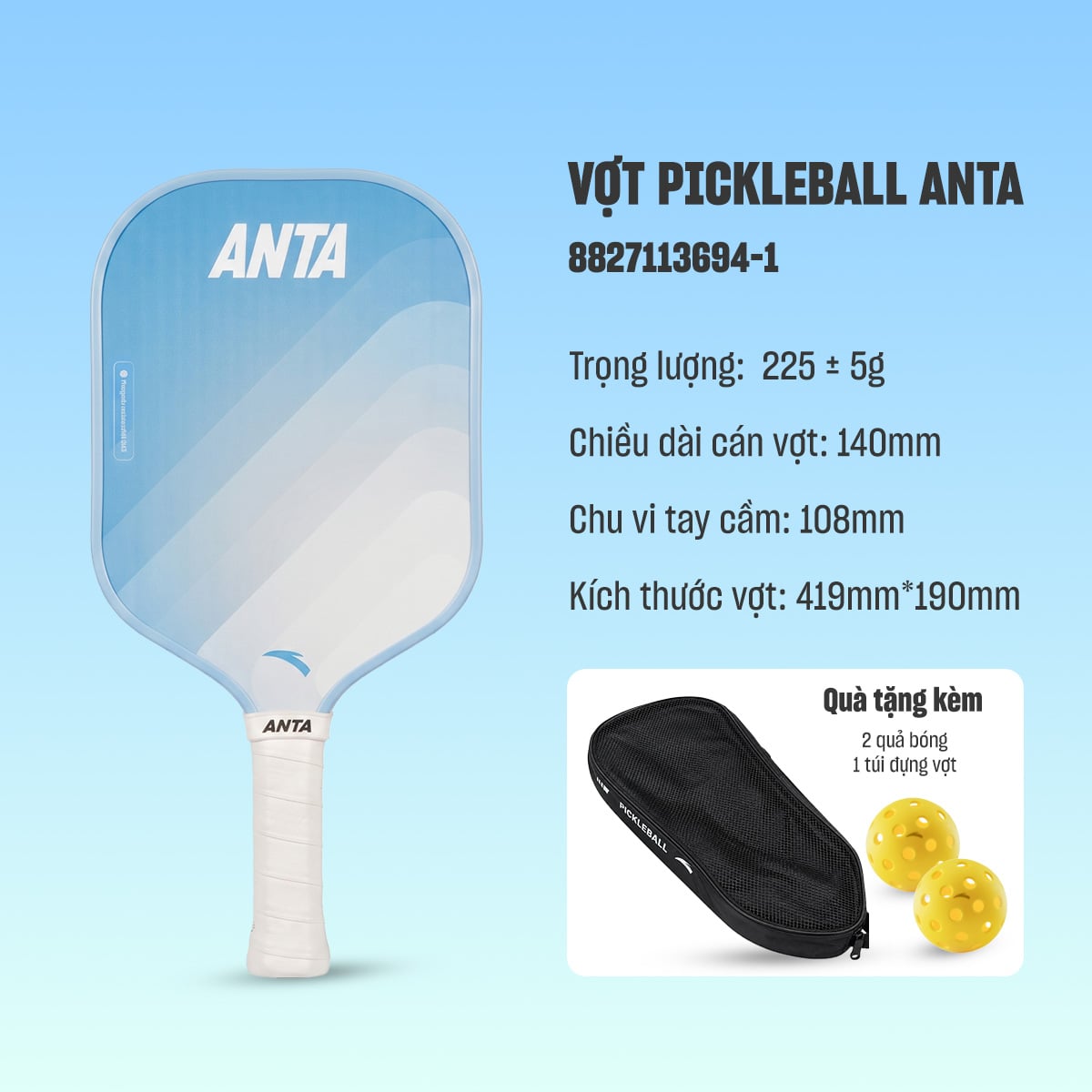 Vợt Pickleball ANTA Dành Cho Người Mới 8827113694-1