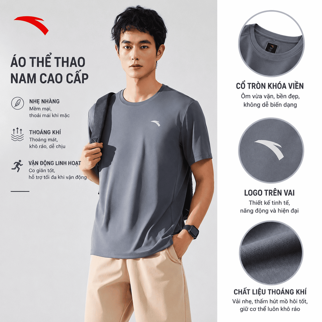 Áo Thun Thể Thao Nam ANTA 9526B7101-6
