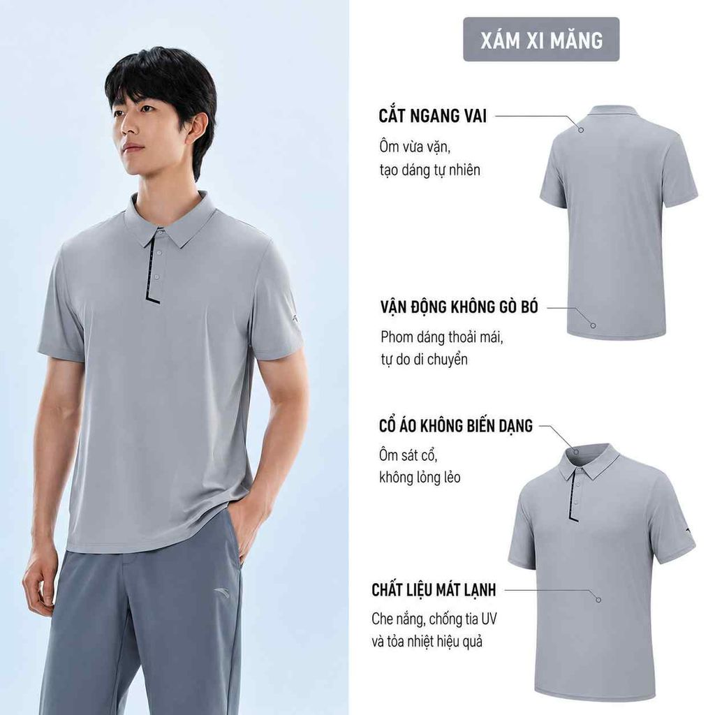 Áo Polo Thể Thao Nam Lycra Ice Silk ANTA 9526B7115-3
