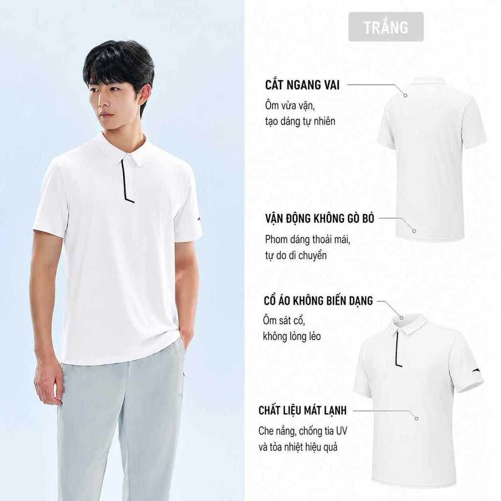 Áo Polo Thể Thao Nam Lycra Ice Silk ANTA 9526B7115-1