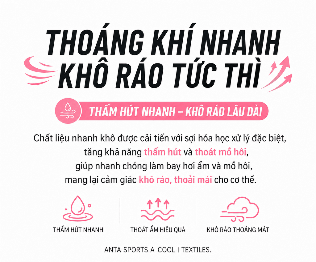 Áo Thun Ngắn Tay Thể Thao Nữ A-COOL I ANTA 9626B7116-5