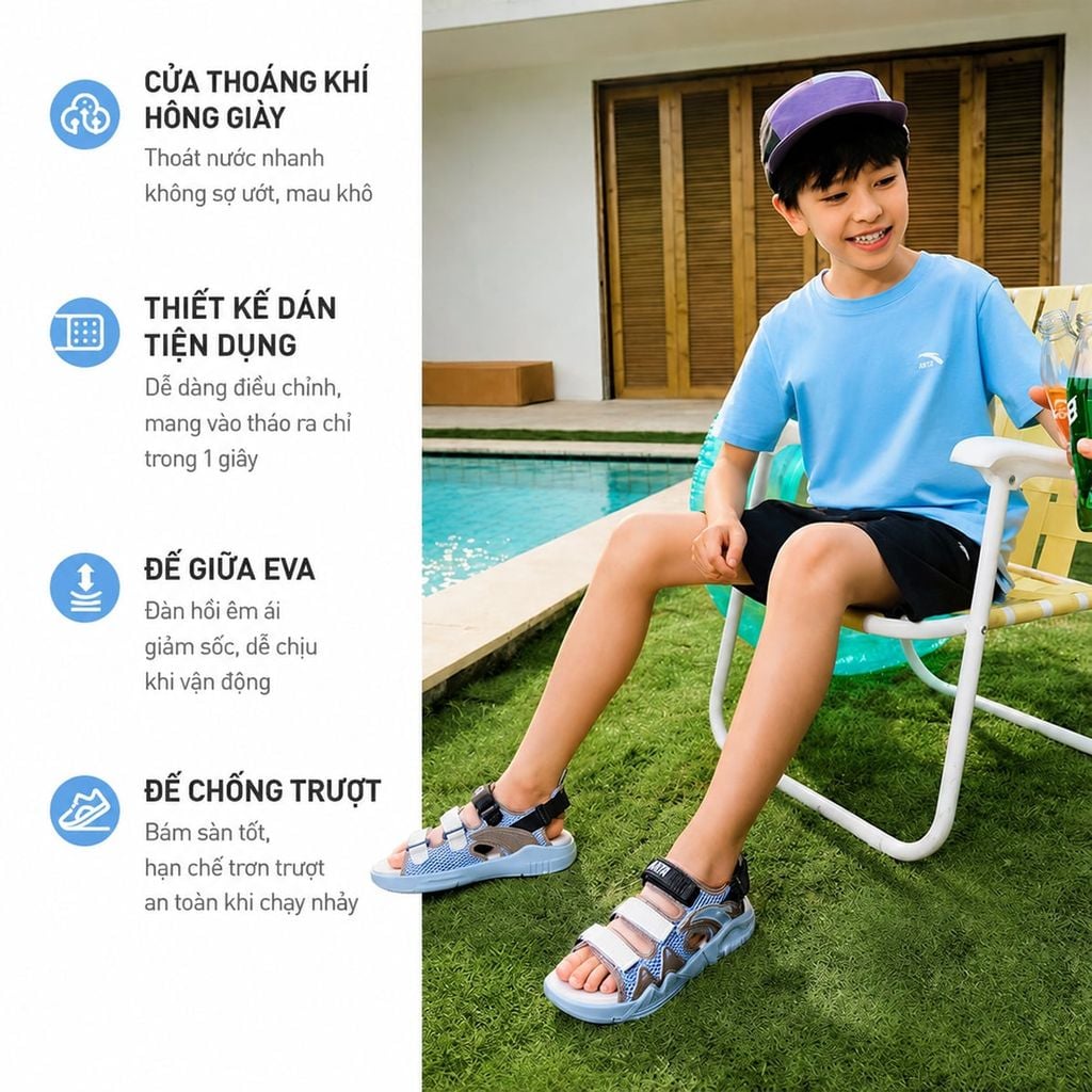 Sandals Bé Trai Size 33 - 40 Anta Kids A12626974-3