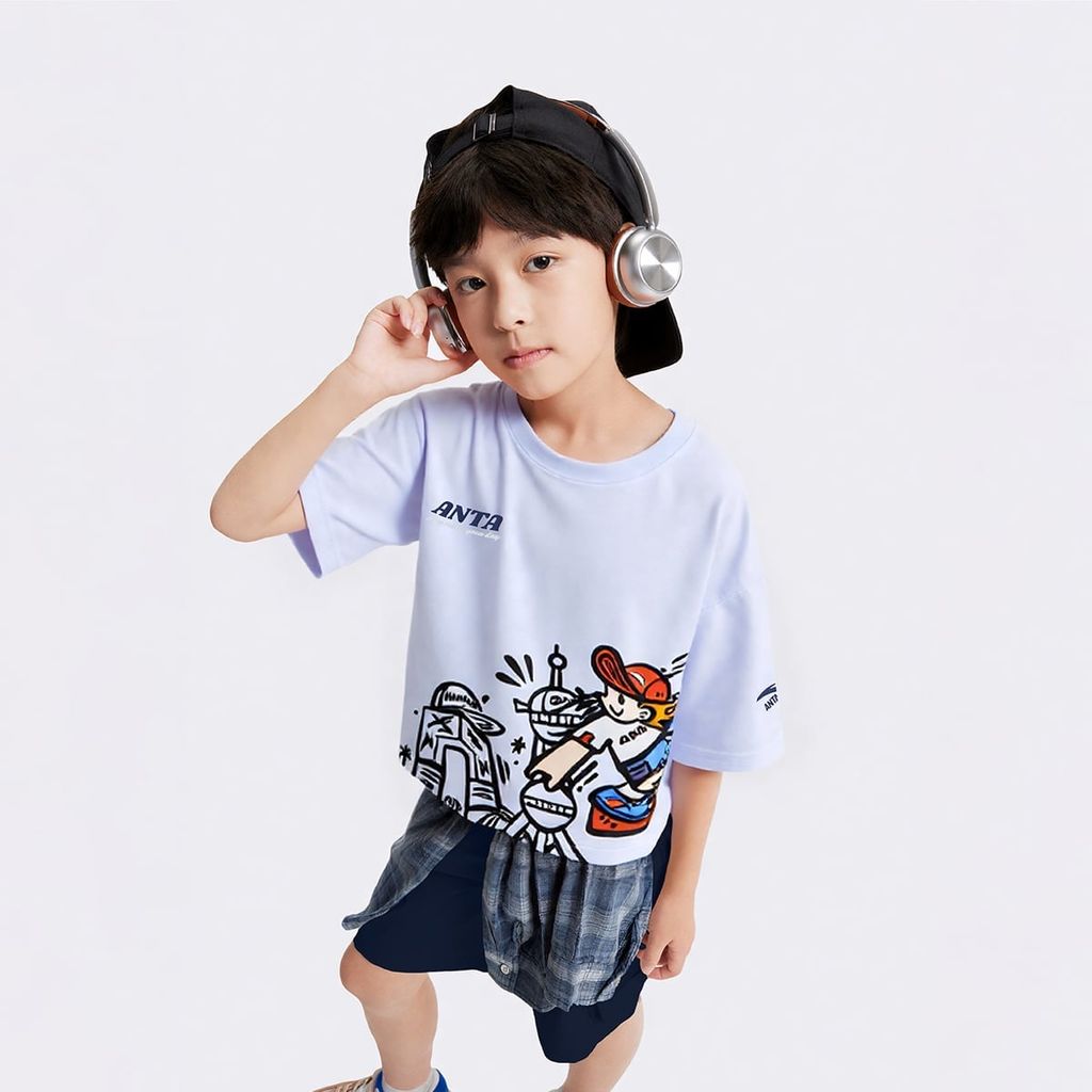 Áo Phông Ngắn Tay Thể Thao Bé Trai Anta Kids 3525C8104-2