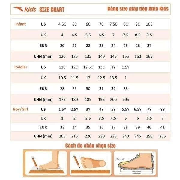 Giày Chạy Thể Thao Bé Trai Size 22-27 Anta Kids 3125D0010-3