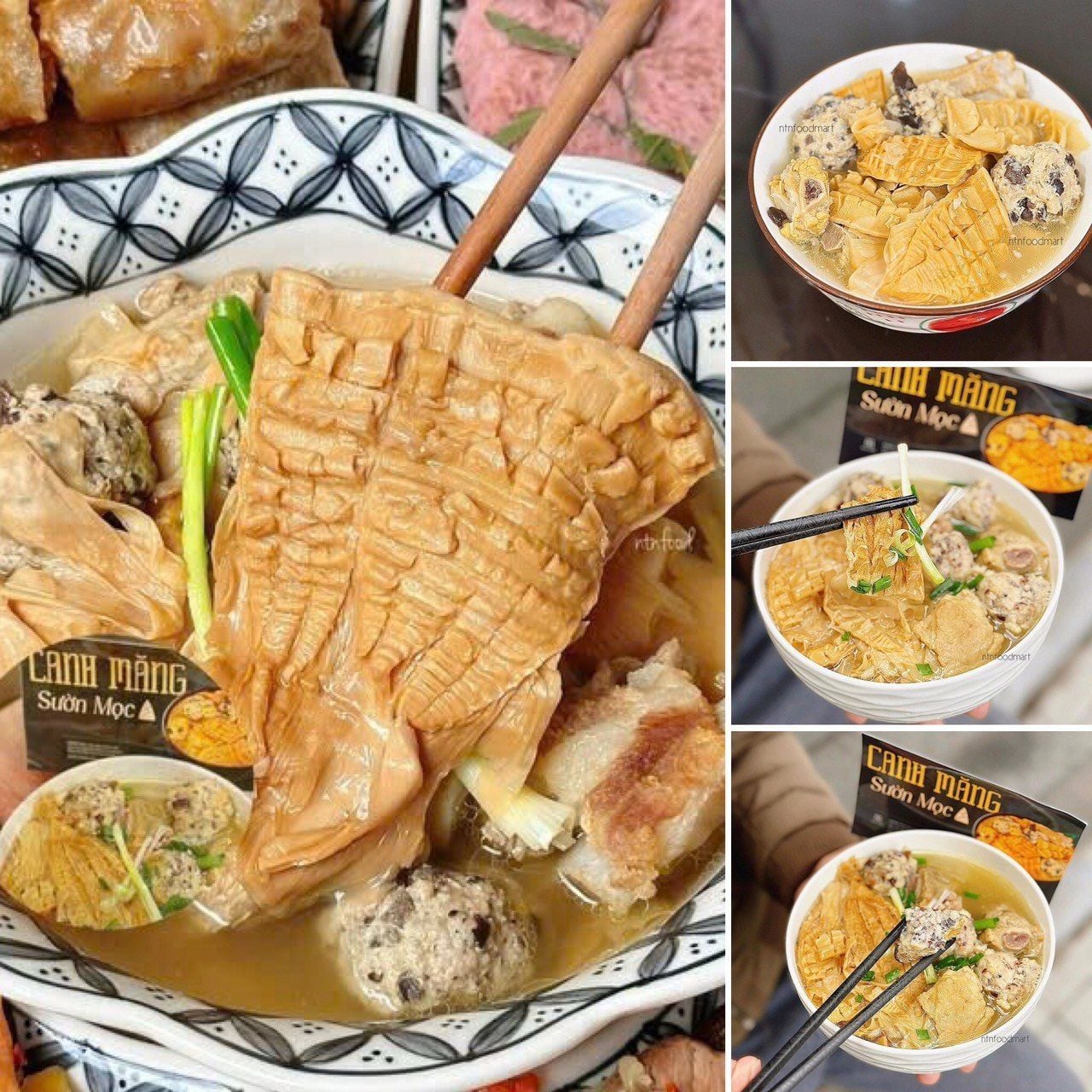 canh mang kho suon moc