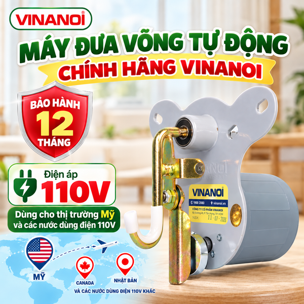  Máy đưa võng tự động Vinanoi sử dụng điện 110V, dùng cho thị trường Mỹ và các nước dùng điện 110V 