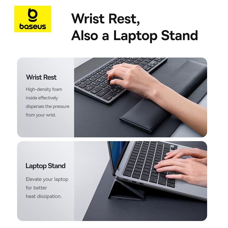 Tấm Lót Chuột Bàn Phím 3-in-1 Baseus MagPro 2 Series Smart Desk Mat (PU, Kê Tay)
