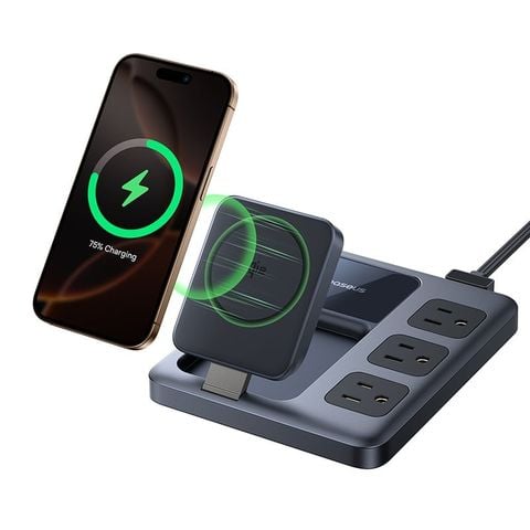 Trạm Sạc 8-in-1 Baseus Nomos 3AC+1U+3C 67W + Magnetic Wireless Qi2 15W (with 1.5m AC Power Cord US Plug)