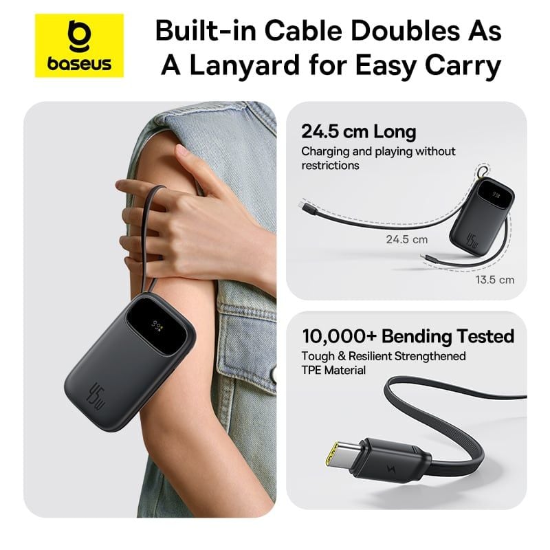 Pin Dự Phòng Baseus EnerFill FC31 QPow 3 2*Type-C Cable Version 45W (10000mAh, Digital Display)