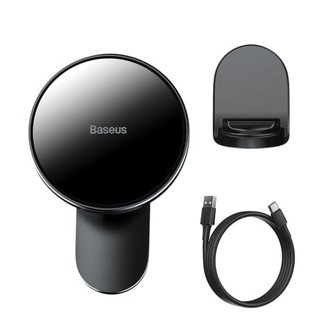 Đế giữ điện thoại tích hợp nam châm và Sạc không dây dùng trên xe ô tô Baseus Big Energy Car Mount Wireless Charger (15W, Magsafe Wireless Quick Charger and Holder for Car)