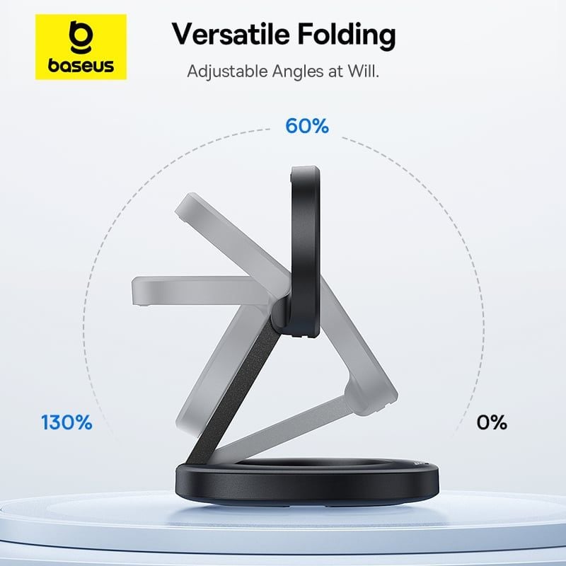 Đế Sạc Đứng Không Dây Gấp Gọn Baseus EnerFill FF11 15W (Qi2 Wireless Charging, Efficient Heat Dissipation, Strong Magnetic Attachment)