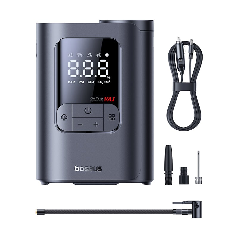 OS-Baseus GoTrip VA1 Pro Super Mini Wired Inflator 22-Cylinder Cosmic Black (Includes: Air Hose x1, Air Nozzles x3, DC Power Cable x1)( C01197 ) OS-Baseus GoTrip VA1 Pro Super Mini Wired Inflator 22-Cylinder Cosmic Black (Includes: Air Hose x1, Air Nozzles x3, DC Power Cable x1)( C01197 )