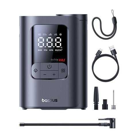 Máy Bơm Lốp Ô Tô Không Dây Baseus GoTrip VA1 Max (5 Inflation Modes, 7500mAh, ±0.05 BAR Pressure Accuracy, 3-Way LED Lighting for Night Use)